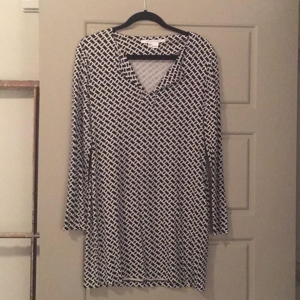 DVF Black & White Chain Dress